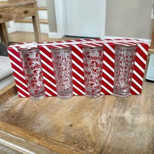 Set of 4 Tall Christmas Shot Glasses